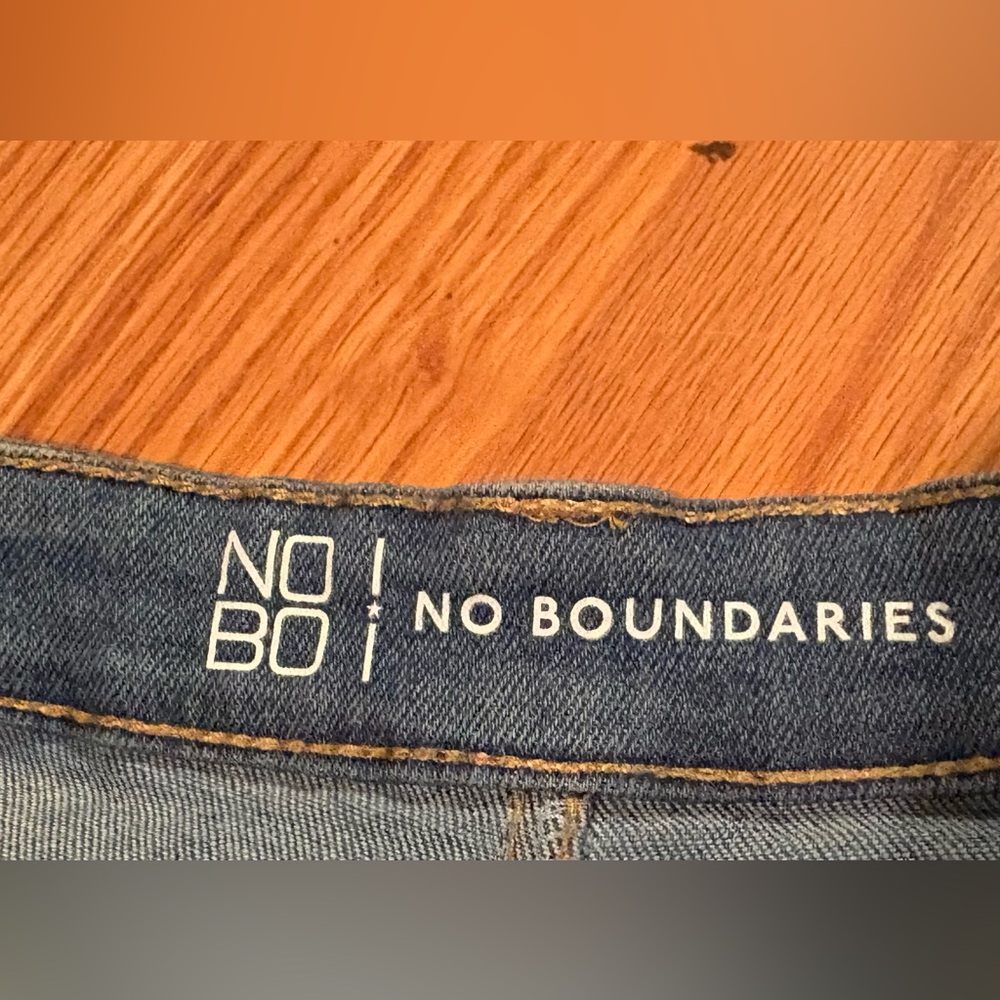 No Boundaries Blue Distressed Jean Shorts - Picture 2 of 5